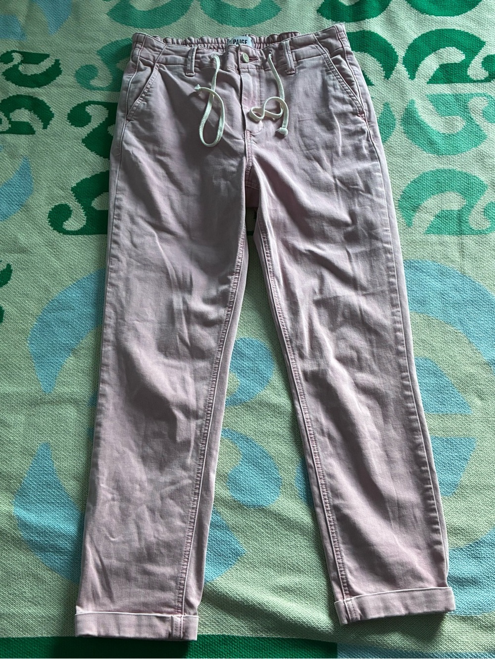PAIGE Pale Pink Drawstring Chinos